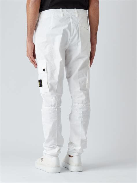 prada pantaloni uomo|Pantaloni cargo in cotone in Bianco .